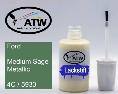 Ford, Medium Sage Metallic, 4C / 5933: 20ml Lackstift, von ATW Autoteile West.